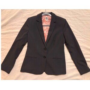 NWOT Anne Klein Notch Collar Blazer, Two-Button Closure, Charcoal Grey, Size 6